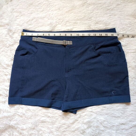 Zyia Active Blue Not Just A Trail Hiking Outdoor Shorts Size XL Cuffed Belted - Picture 5 of 10